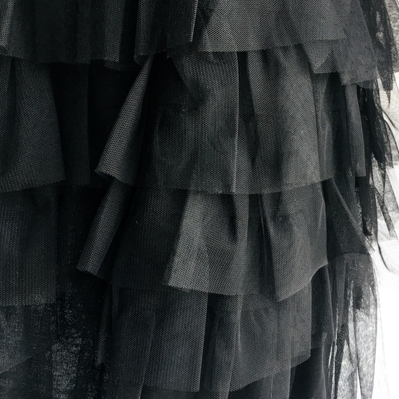 Miley Cyrus Max Azria black mesh ruffle dress. XL. NWT. Racerback sleeveless LBD - Picture 5 of 10